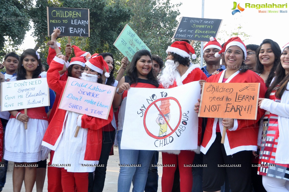 'Santa aganist Child Labour' campaign by JCI International, Hyderabad