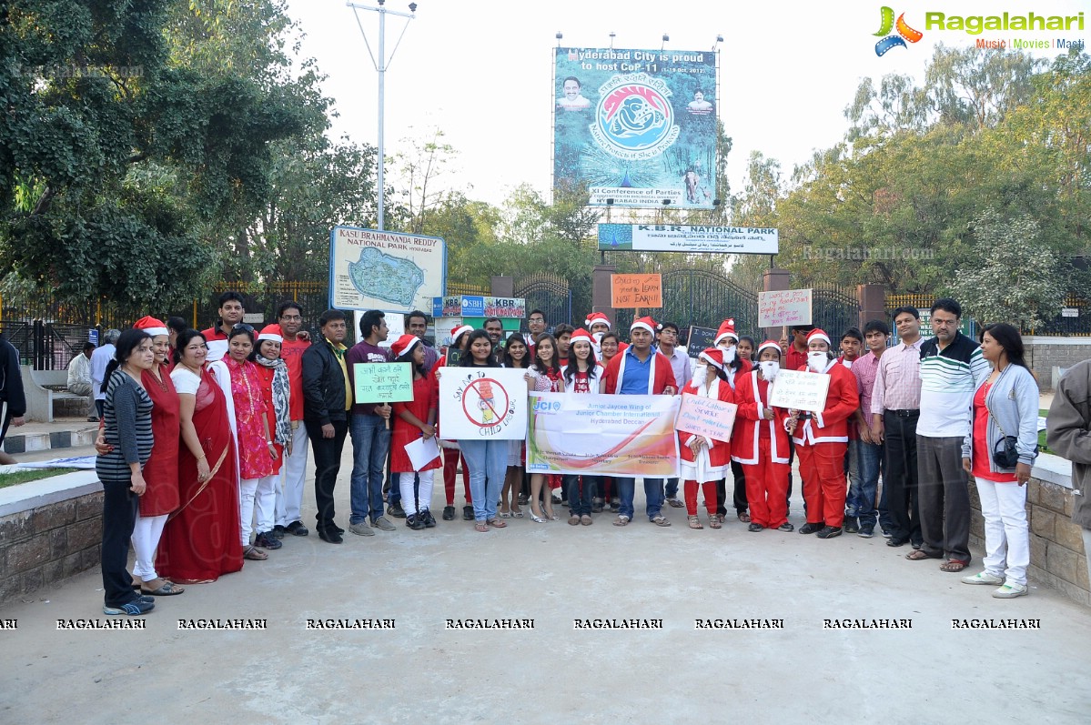 'Santa aganist Child Labour' campaign by JCI International, Hyderabad