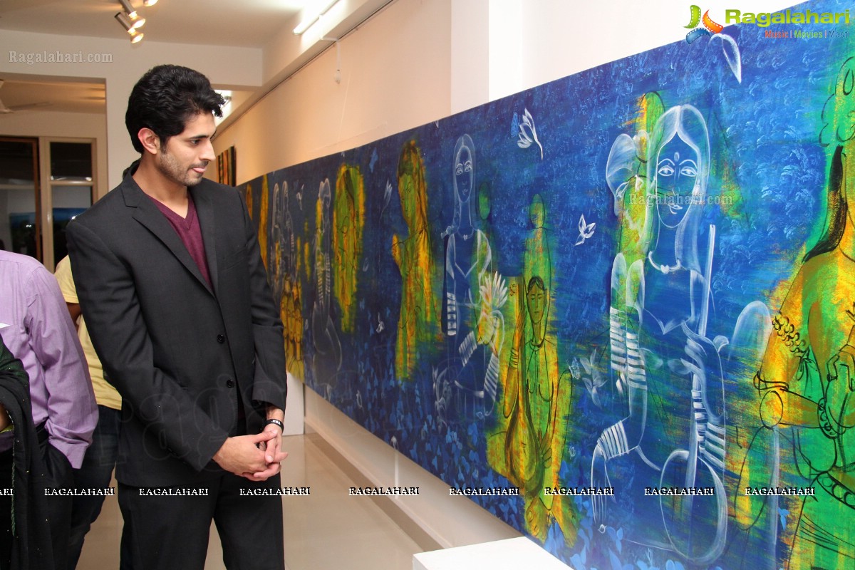 Arvind Krishna visits Dr Snehalatha Prasad's Art Exhibition at Space Art Gallery
