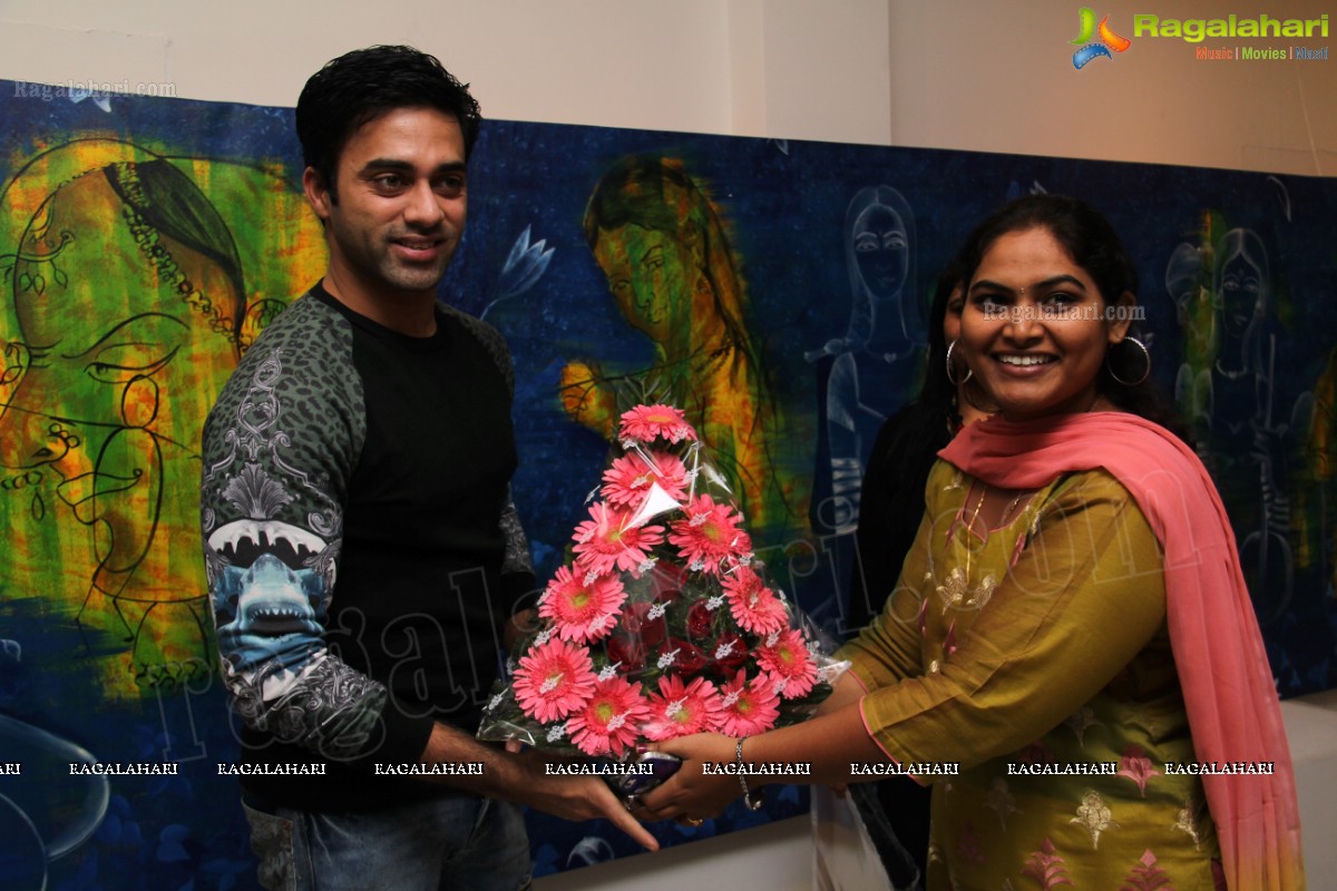 Navdeep visits Dr Snehalatha Prasad's Art Exhibition at Space Art Gallery