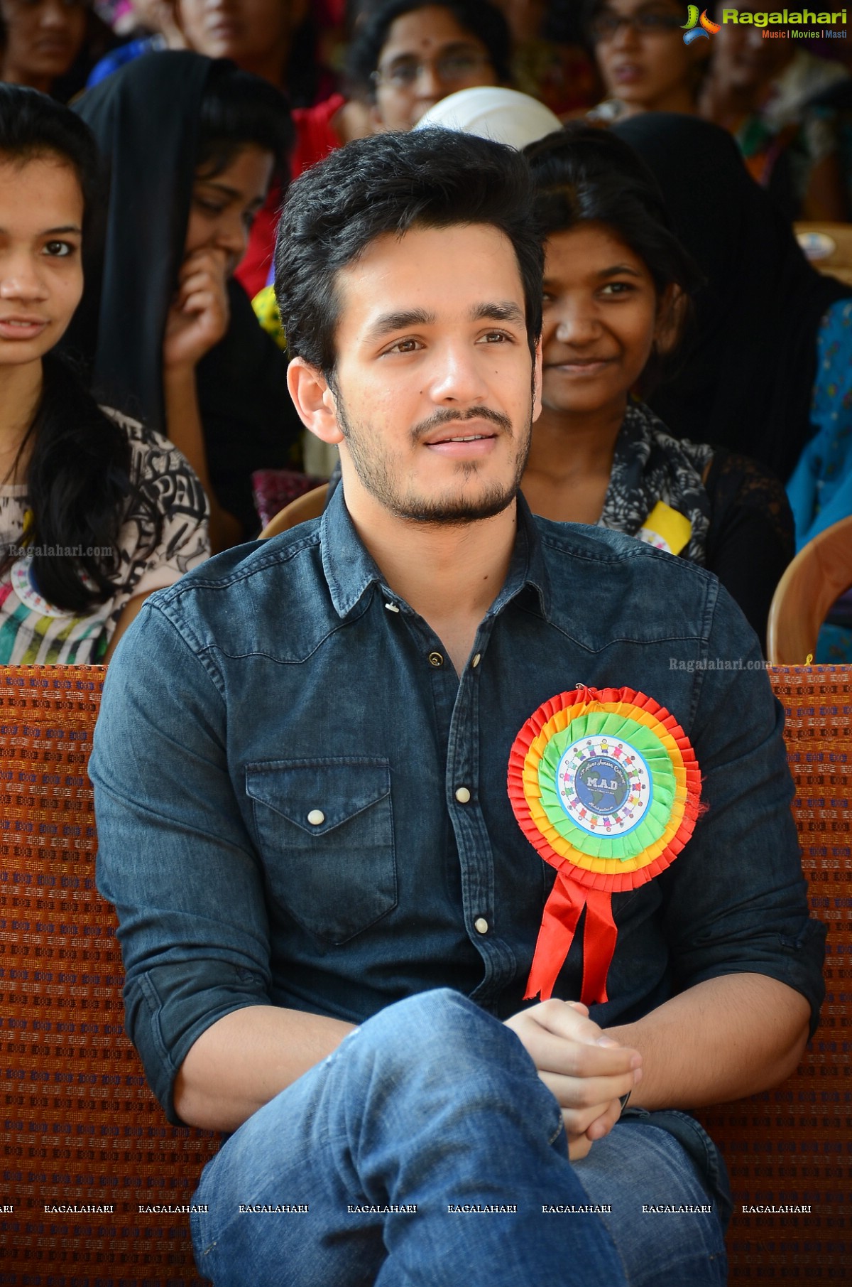 Akhil Akkineni at Make a Difference (MAD) Day at St. Anns College, Hyderabad