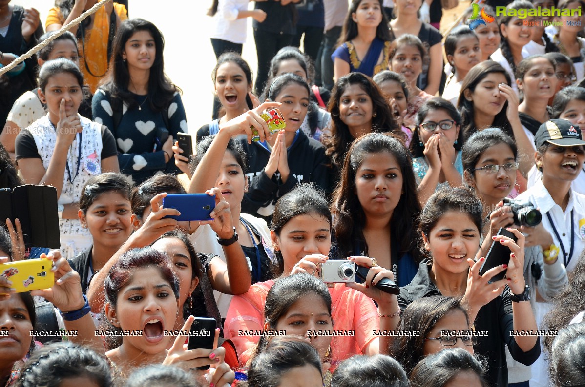 Akhil Akkineni at Make a Difference (MAD) Day at St. Anns College, Hyderabad