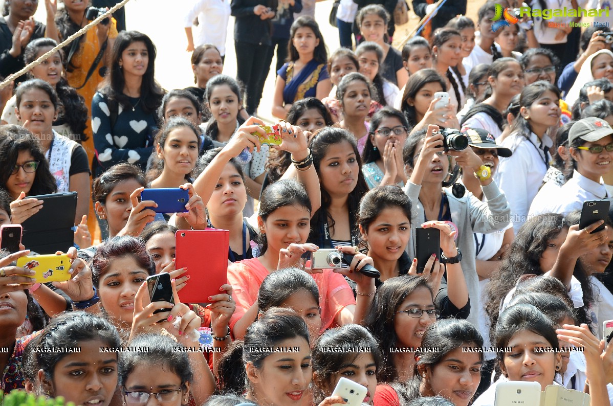 Akhil Akkineni at Make a Difference (MAD) Day at St. Anns College, Hyderabad