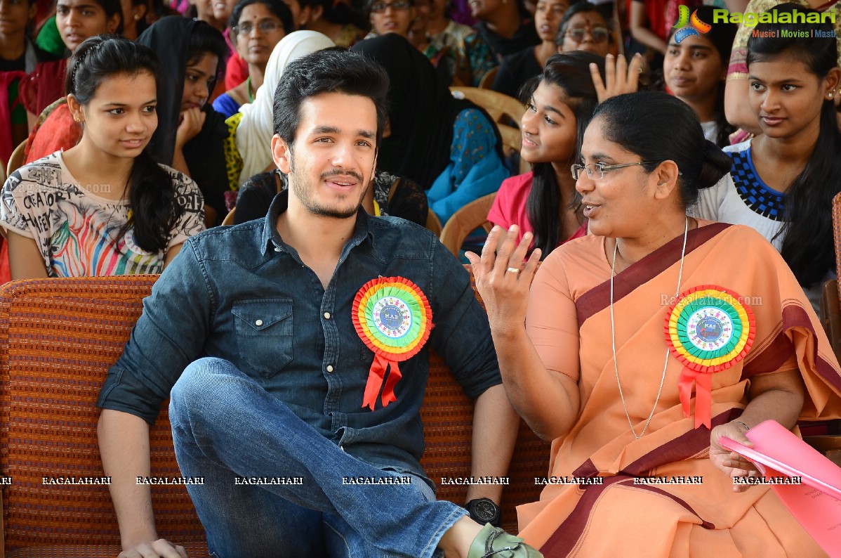 Akhil Akkineni at Make a Difference (MAD) Day at St. Anns College, Hyderabad