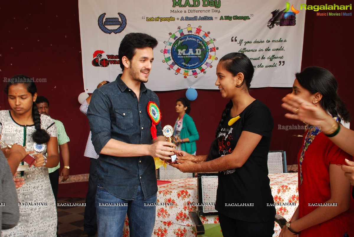 Akhil Akkineni at Make a Difference (MAD) Day at St. Anns College, Hyderabad