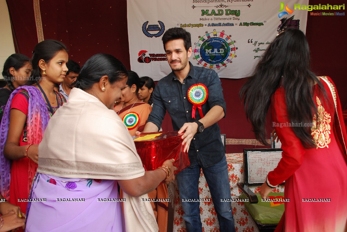 Akhil Akkineni at Make a Difference (MAD) Day at St. Anns College, Hyderabad