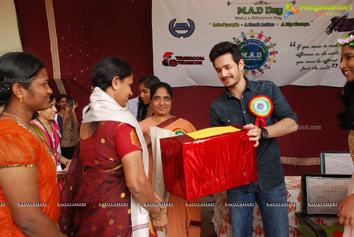 Akhil Akkineni at Make a Difference (MAD) Day at St. Anns College, Hyderabad
