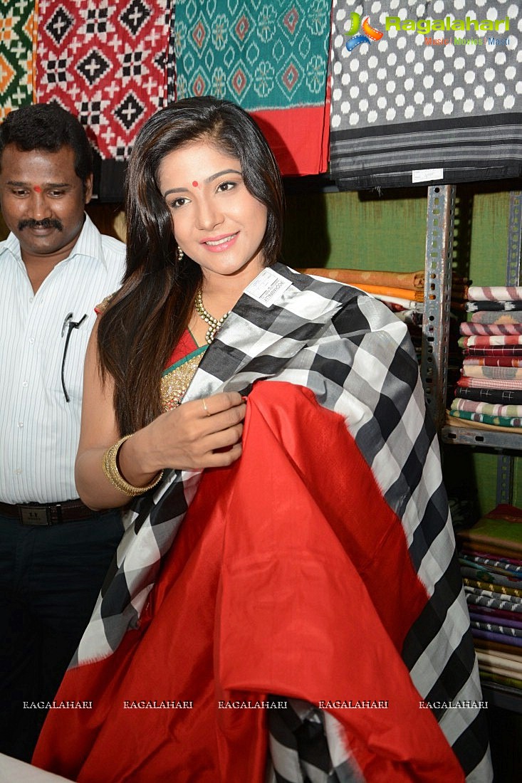 Actress Sakshi Agarwal inaugurates Pochampally IKAT Art Mela at Chennai