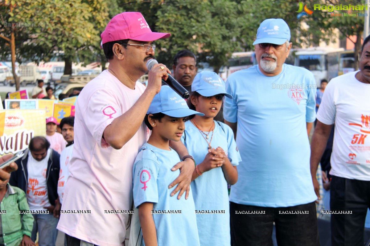 5K Run for Autism Awareness Save the Girl Child at Necklace Road, Hyderabad