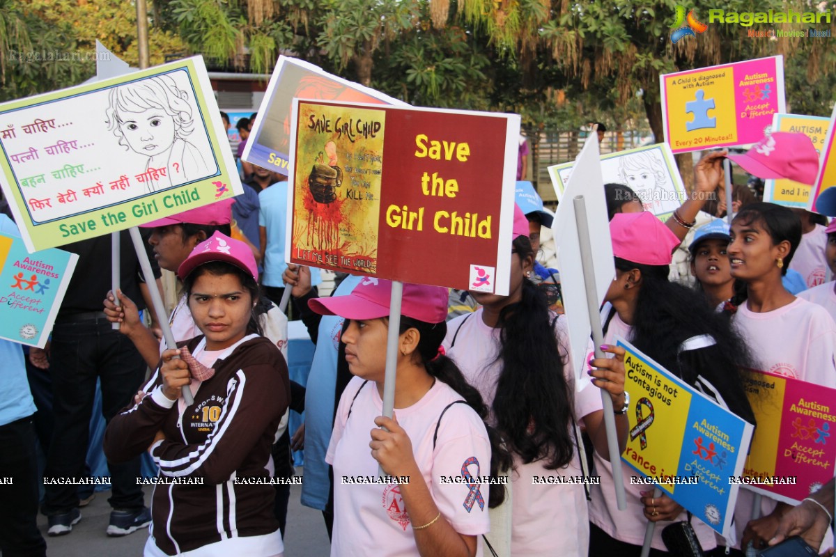 5K Run for Autism Awareness Save the Girl Child at Necklace Road, Hyderabad