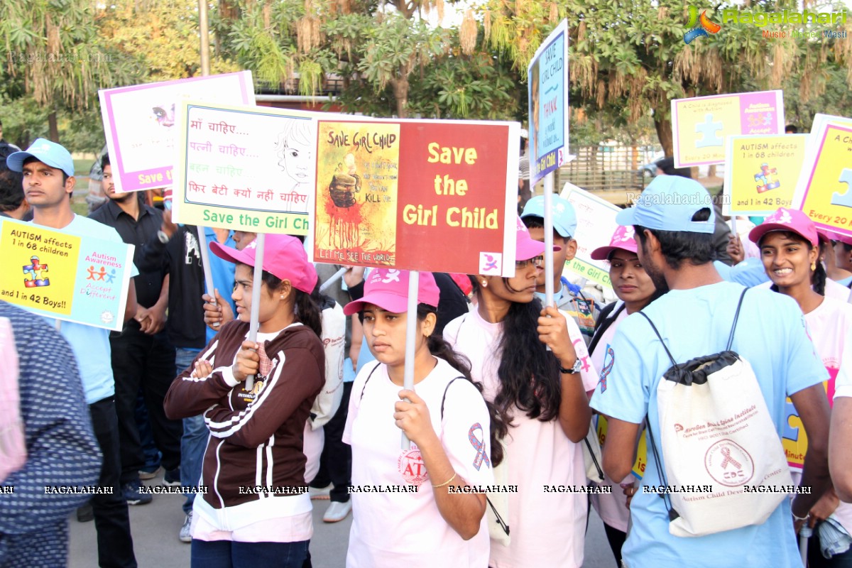 5K Run for Autism Awareness Save the Girl Child at Necklace Road, Hyderabad