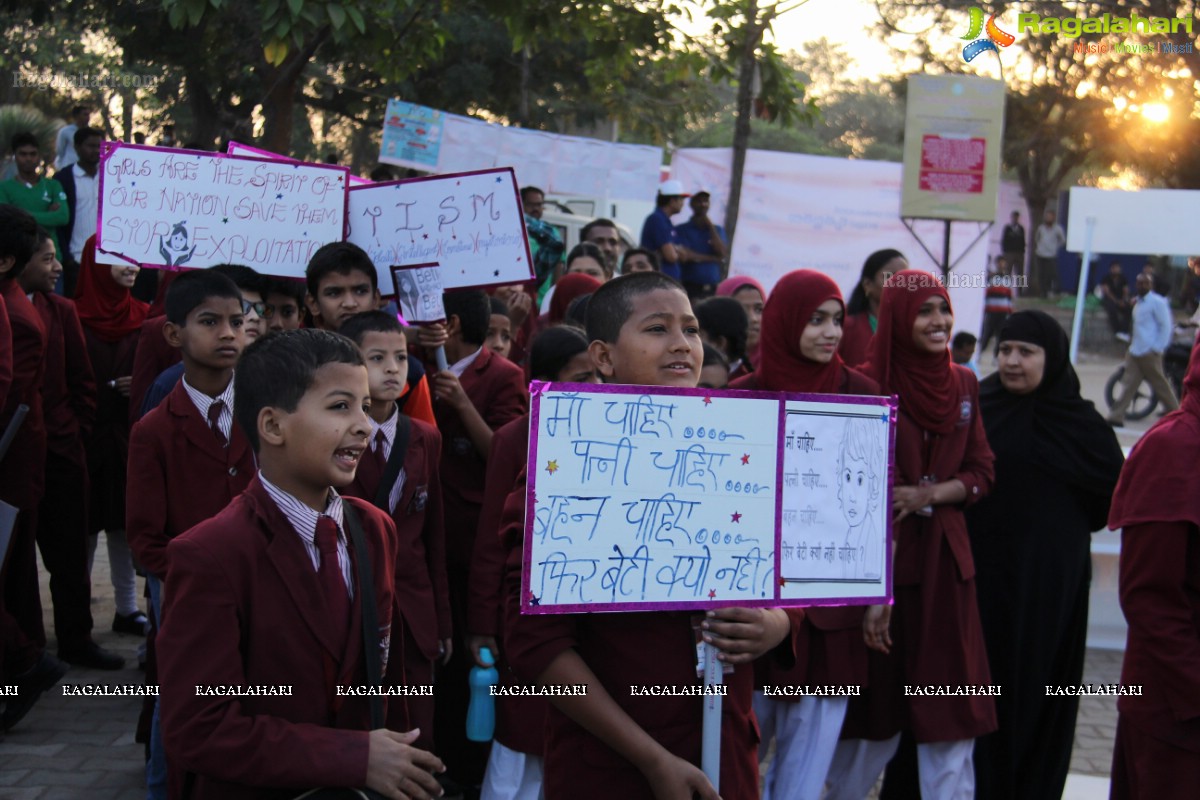 5K Run for Autism Awareness Save the Girl Child at Necklace Road, Hyderabad