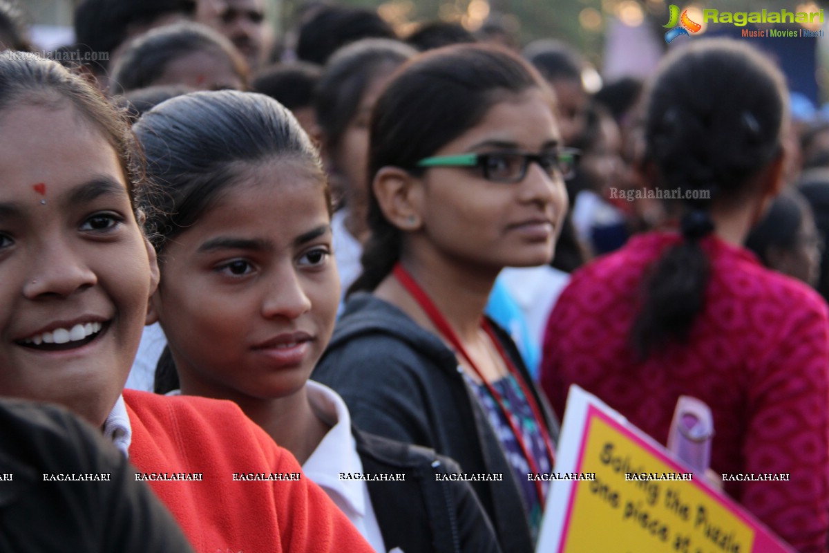 5K Run for Autism Awareness Save the Girl Child at Necklace Road, Hyderabad