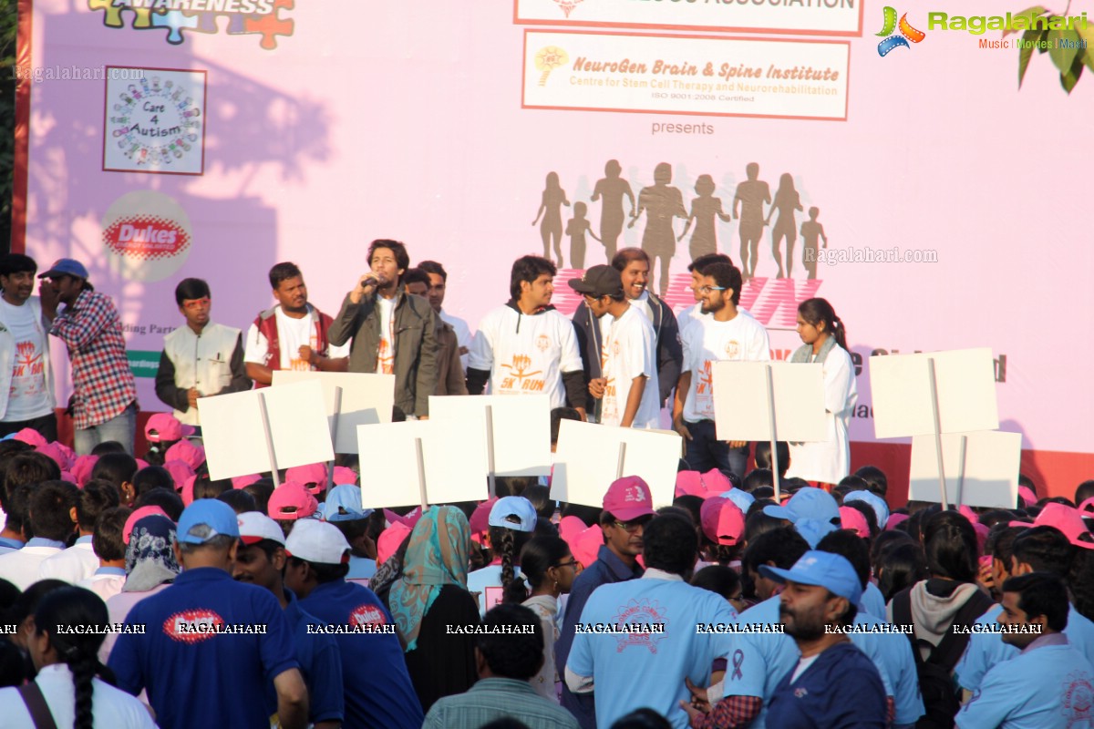 5K Run for Autism Awareness Save the Girl Child at Necklace Road, Hyderabad