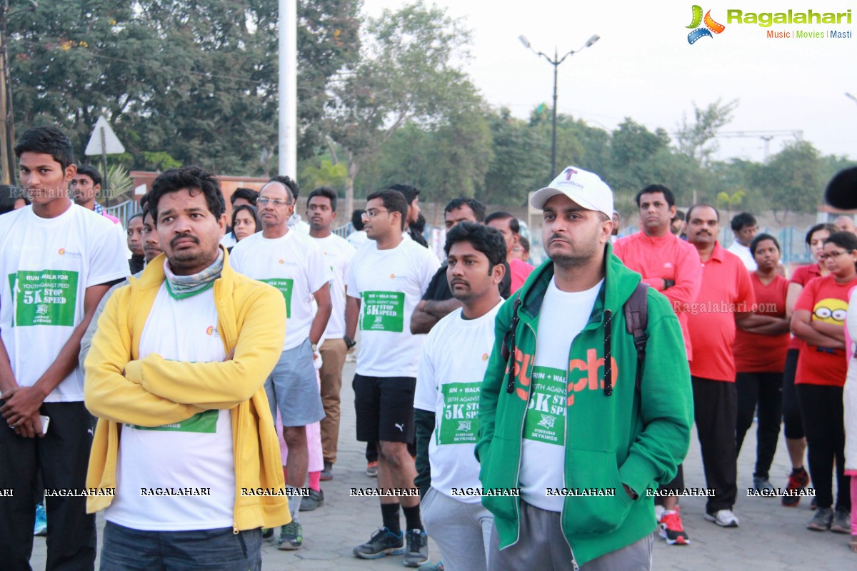 Minister Chandulal flags off 5k Run Youth Against Speed, Hyderabad