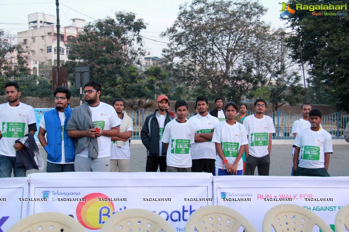 Minister Chandulal flags off 5k Run Youth Against Speed, Hyderabad