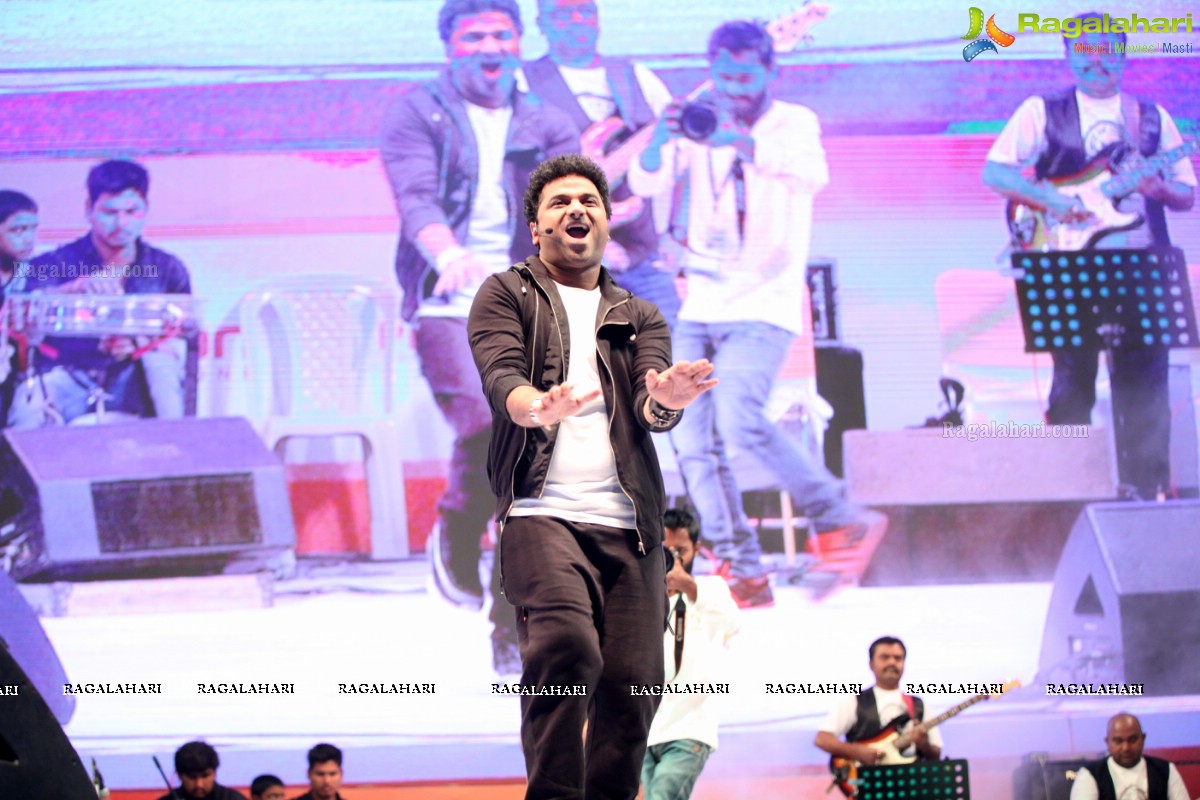 Devi Sri Prasad Live Music Concert at ACT Sky Fest 2015, Gachibowli Athletic Stadium, Hyderabad