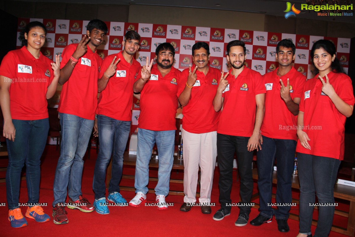 Team Announcement of Hyderabad Hunters for Premier Badminton League at Radisson Blu, Hyderabad
