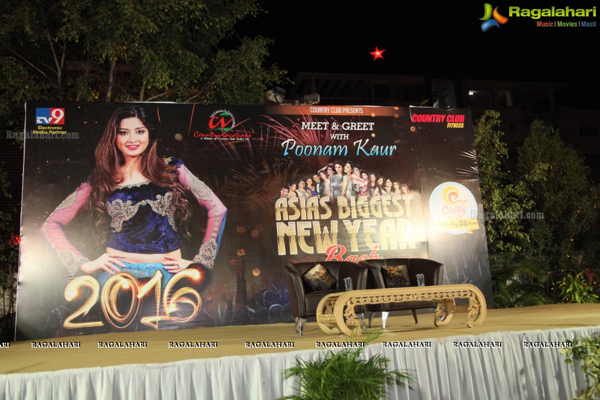 Greet and Meet Poonam Kaur on The Eve of Asia's Biggest New Year Bash 2016 at Country Club Begumpet