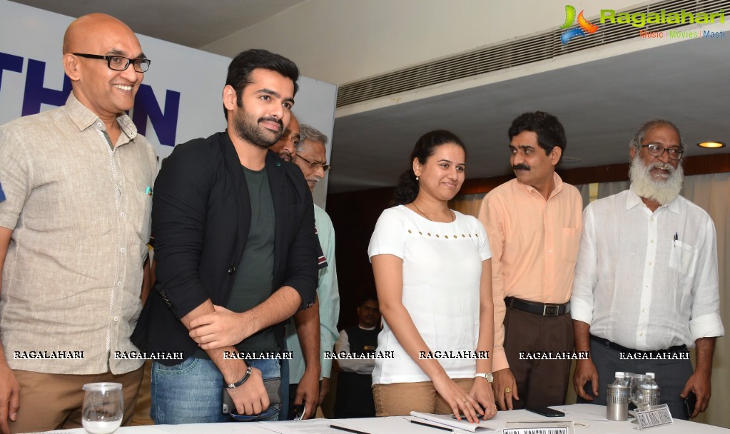 Ram Pothineni and Koneru Hampi at Amaravathi Marathon Press Meet