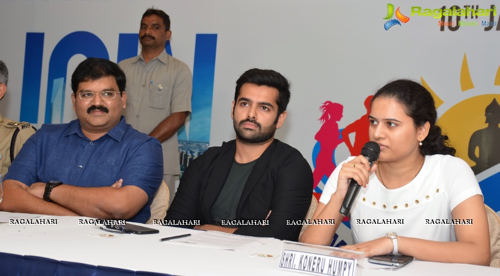 Ram Pothineni and Koneru Hampi at Amaravathi Marathon Press Meet