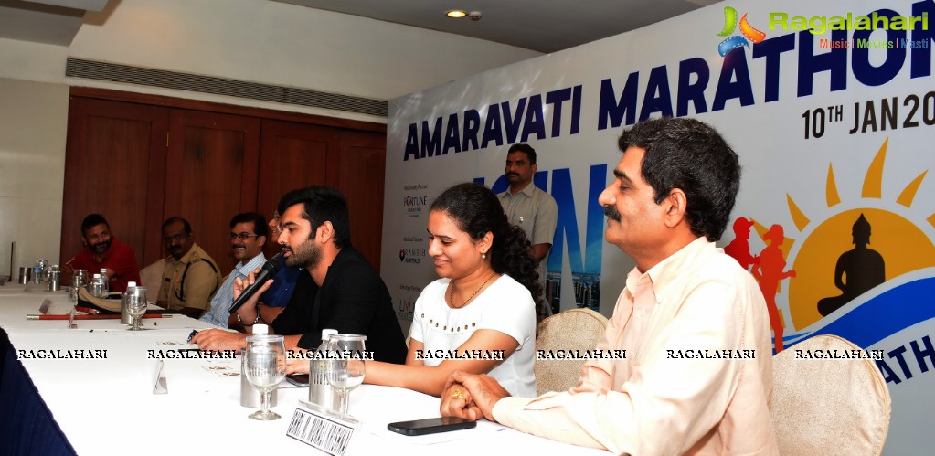 Ram Pothineni and Koneru Hampi at Amaravathi Marathon Press Meet