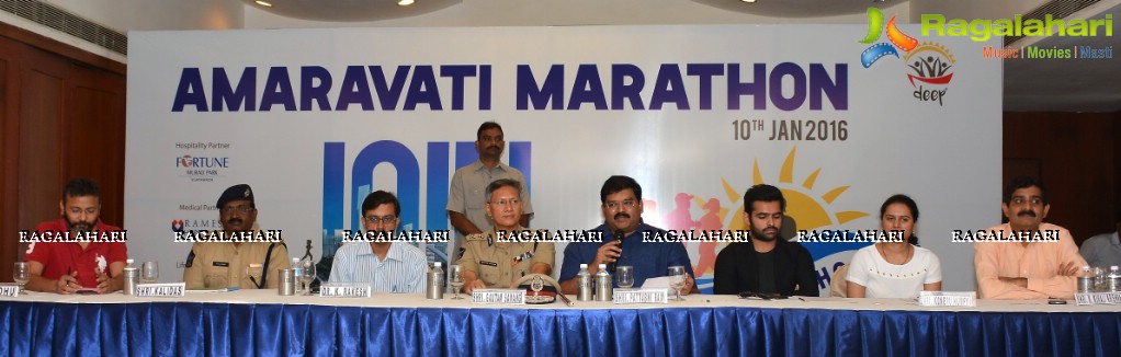 Ram Pothineni and Koneru Hampi at Amaravathi Marathon Press Meet
