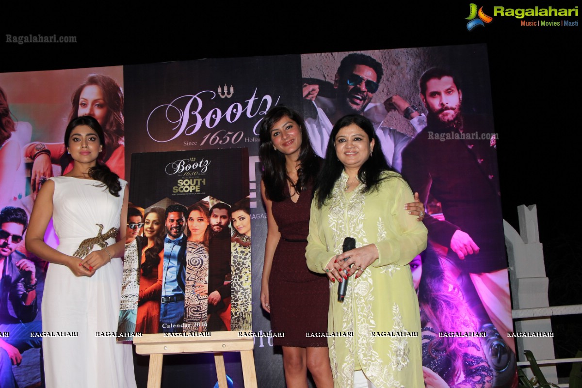 Bootz South Scope Calendar 2016 Launch by Shriya Saran and Vikram at Olive Bistro, Hyderabad