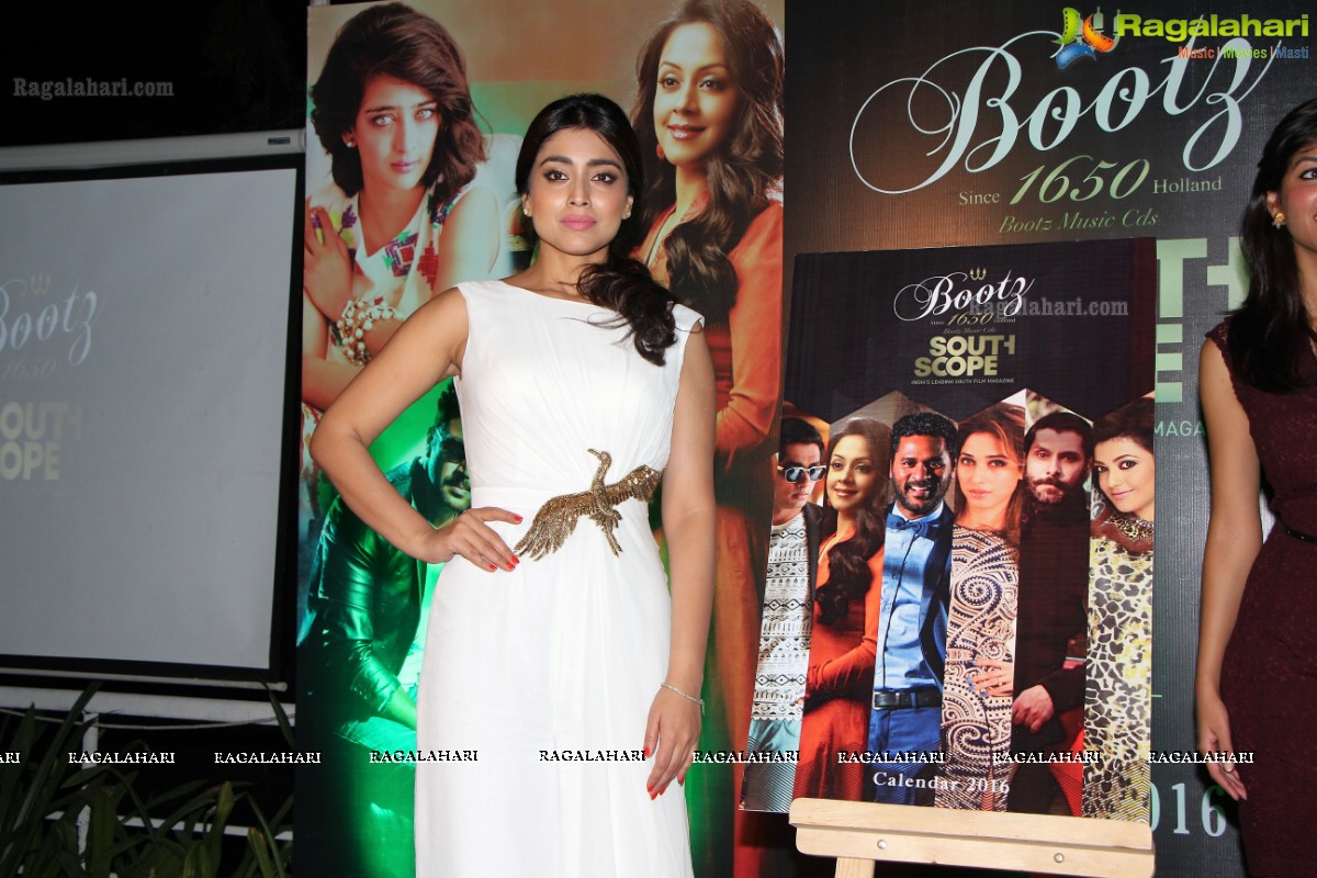 Bootz South Scope Calendar 2016 Launch by Shriya Saran and Vikram at Olive Bistro, Hyderabad