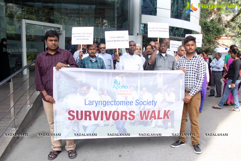 Laryngectomy Society Cancer Survivors Walk at Apollo Cancer Hospital, Jubilee Hills, Hyderabad