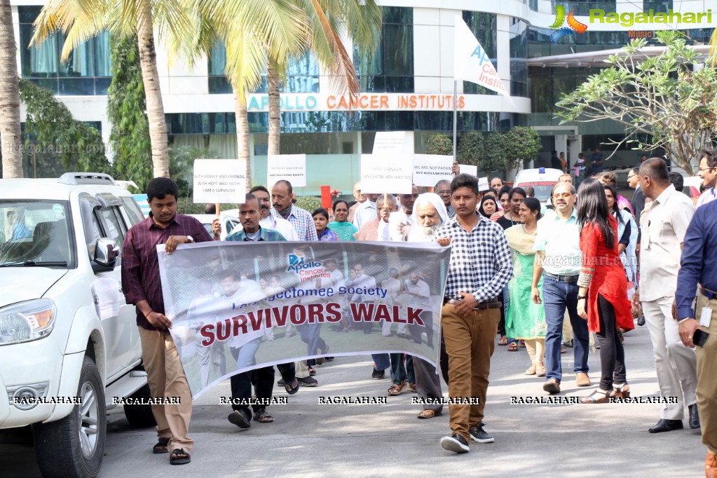 Laryngectomy Society Cancer Survivors Walk at Apollo Cancer Hospital, Jubilee Hills, Hyderabad