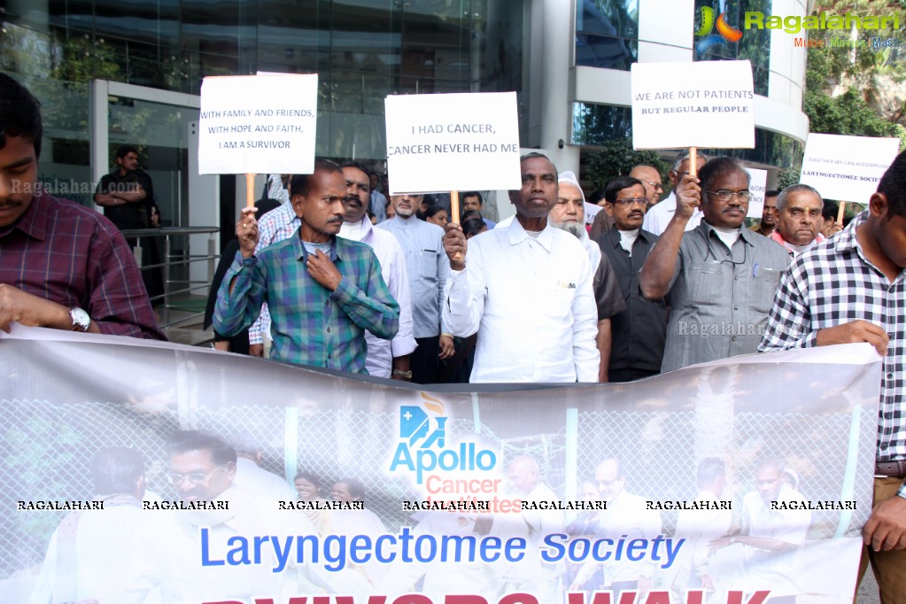 Laryngectomy Society Cancer Survivors Walk at Apollo Cancer Hospital, Jubilee Hills, Hyderabad