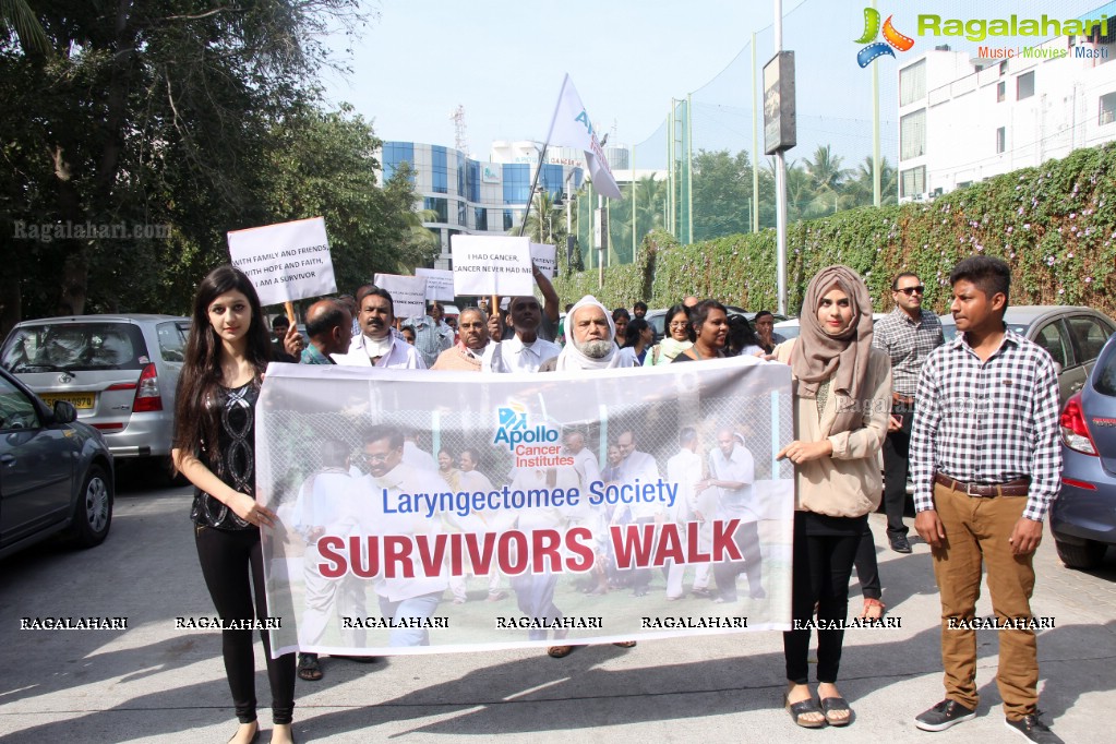 Laryngectomy Society Cancer Survivors Walk at Apollo Cancer Hospital, Jubilee Hills, Hyderabad