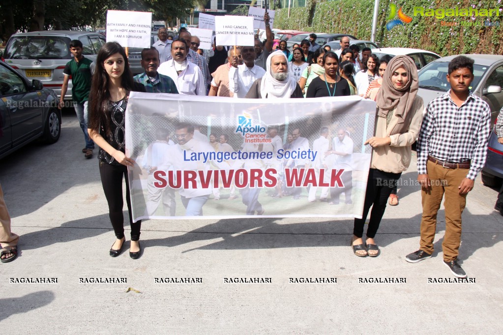 Laryngectomy Society Cancer Survivors Walk at Apollo Cancer Hospital, Jubilee Hills, Hyderabad