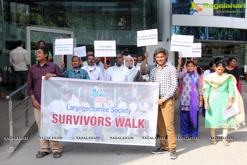 Laryngectomy Society Cancer Survivors Walk at Apollo Cancer Hospital, Jubilee Hills, Hyderabad