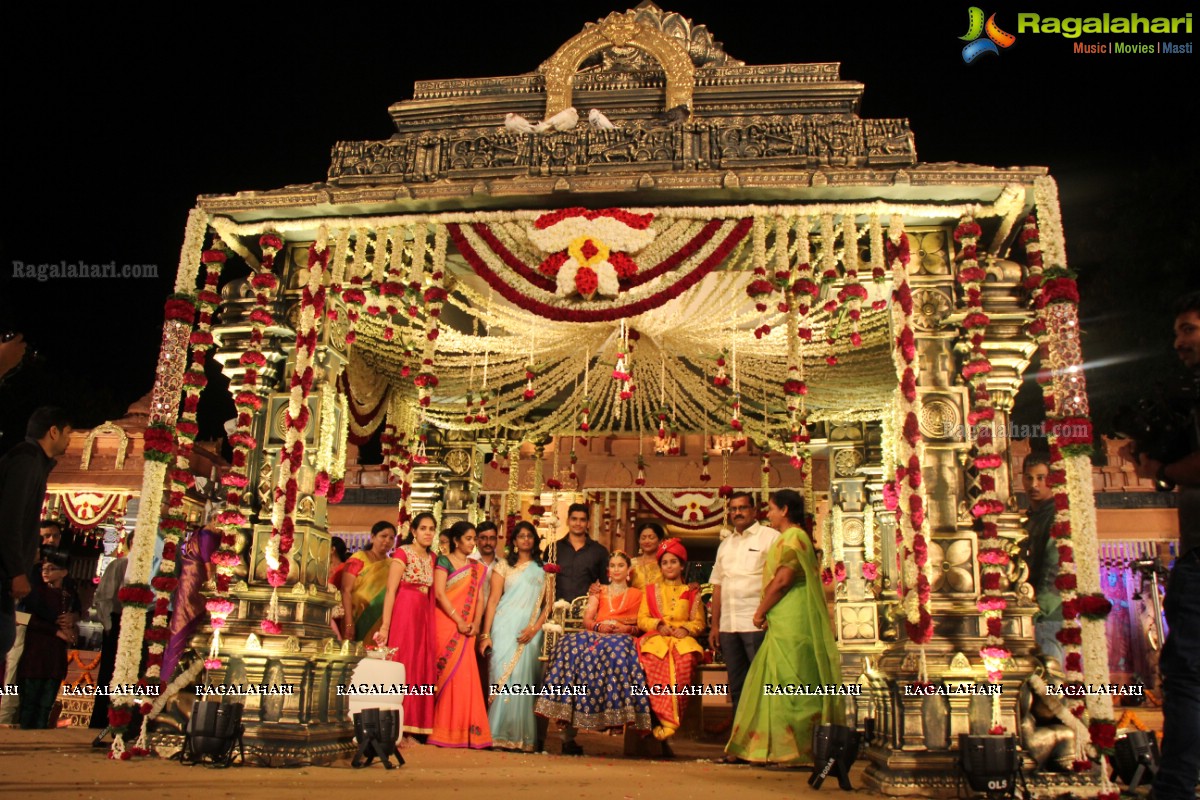 Arya & Divya's Dhoti and Half Saree Function By Dr Swaroop & Raj Kumari Muppavarapu of Florida USA at Shilparam Mountain Heights