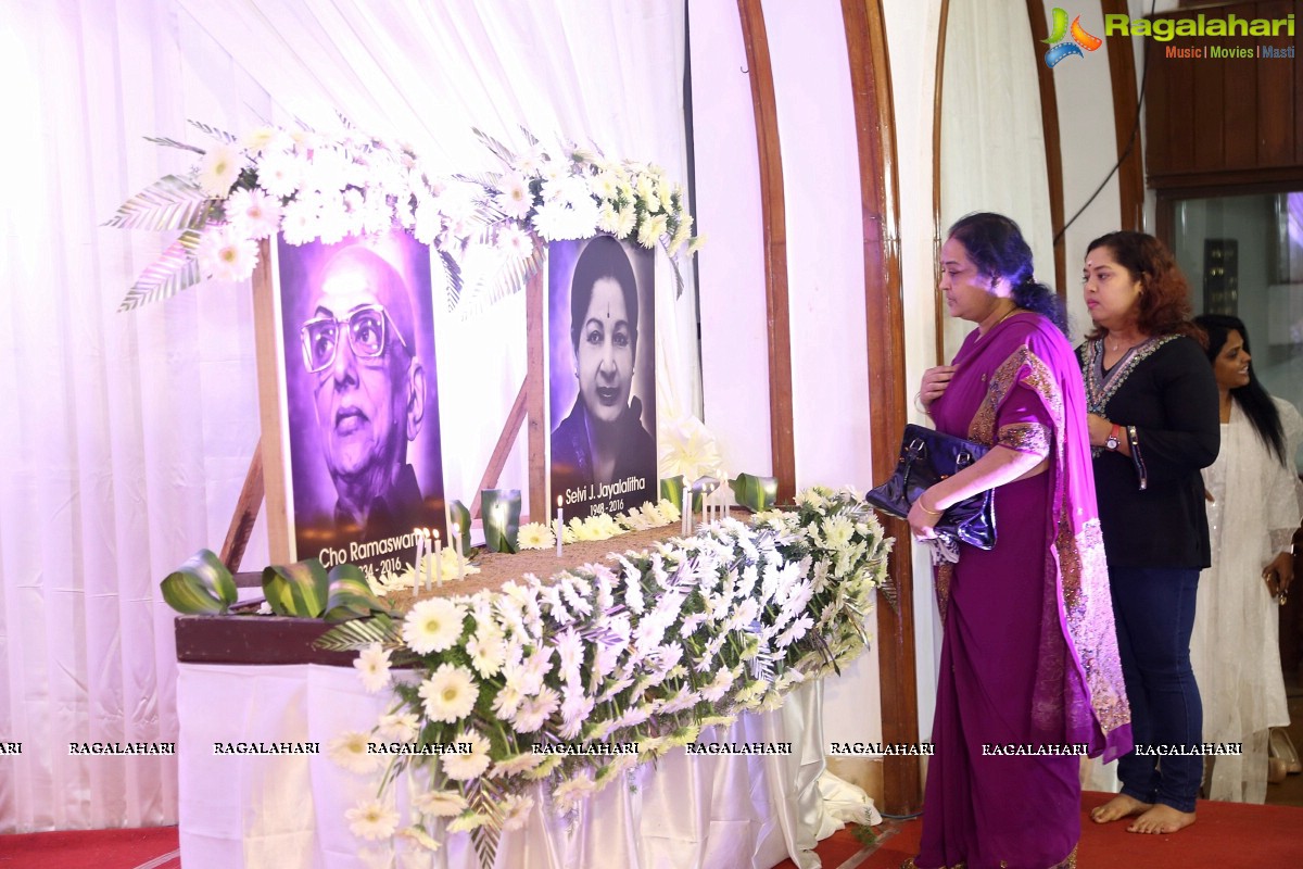 Nadigar Sangam Mourning Meeting for Jayalalithaa and Cho Ramaswamy