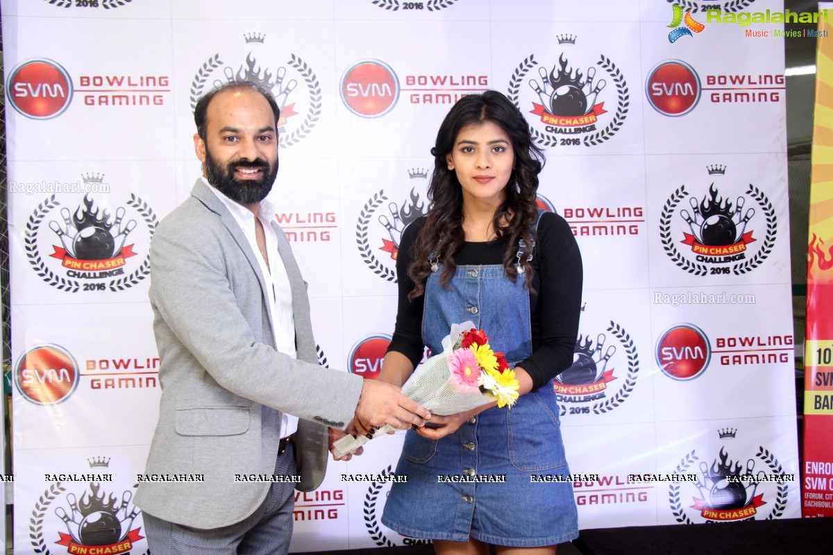 Hebah Patel at SVM Pin Chasers Challenge Tournament at SVM Bowling Alley, Hyderabad