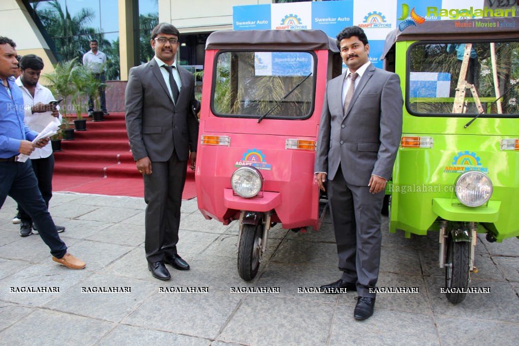 Innovative Three Wheelers Launch by Young Startup Adapt Motors at Vedika Hall, Necklace Road, Hyderabad