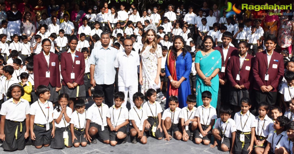 Miss World Australia 2017 Esma Voloder at The Gaudium School Hyderabad