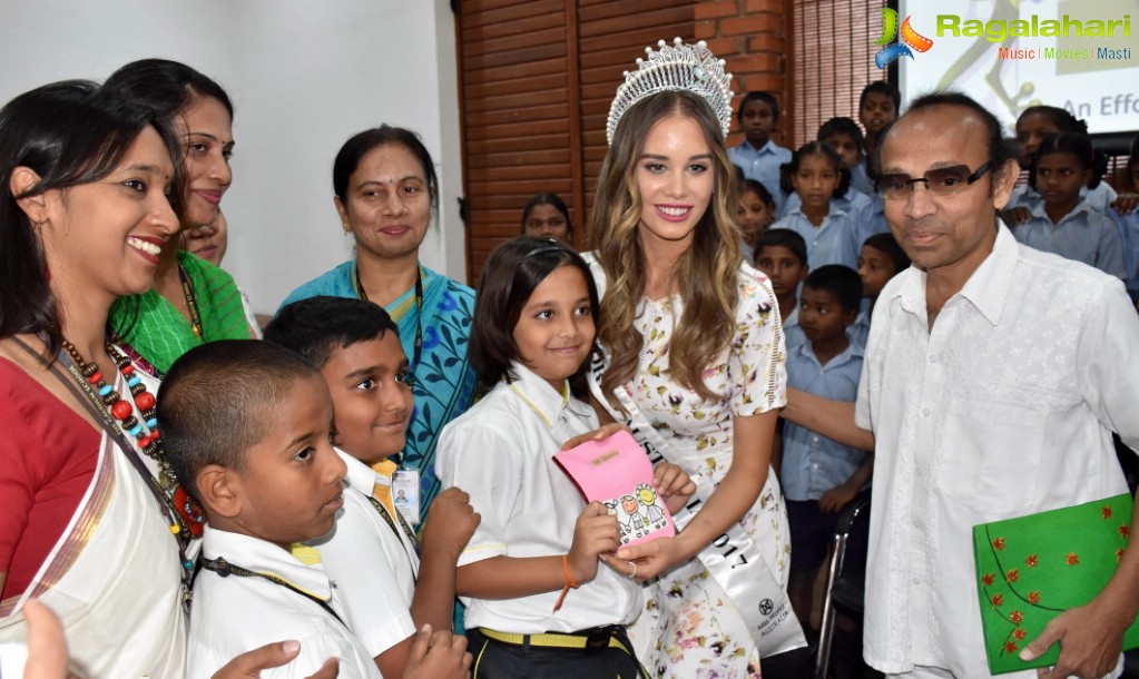 Miss World Australia 2017 Esma Voloder at The Gaudium School Hyderabad