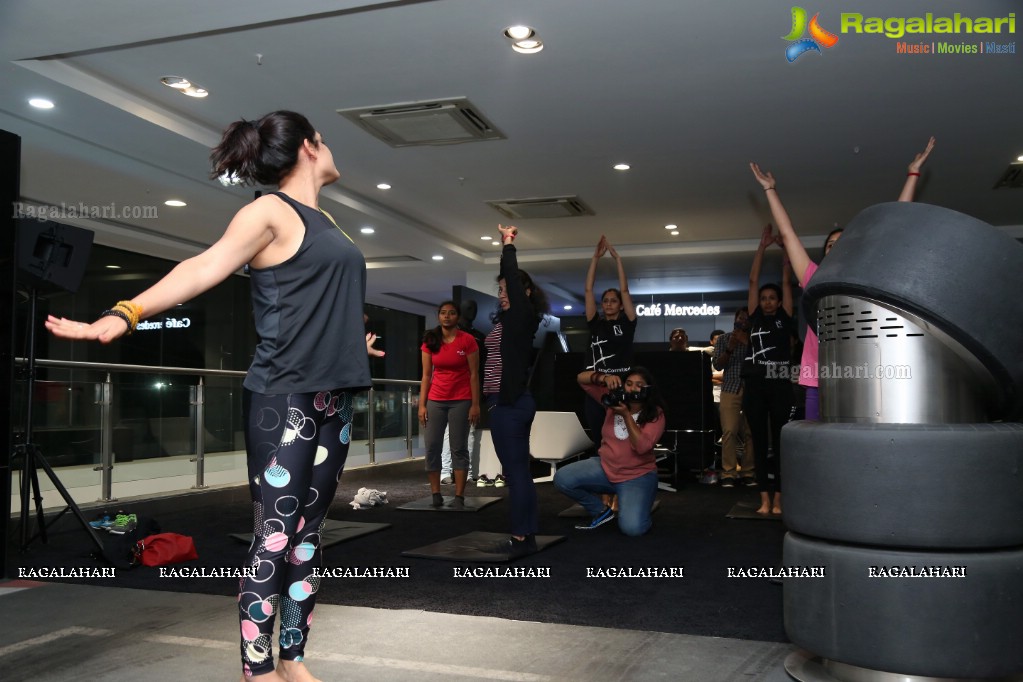 The Workout Look with Laila Khan and Rina Hindocha at Mahavir Motors, Hyderabad