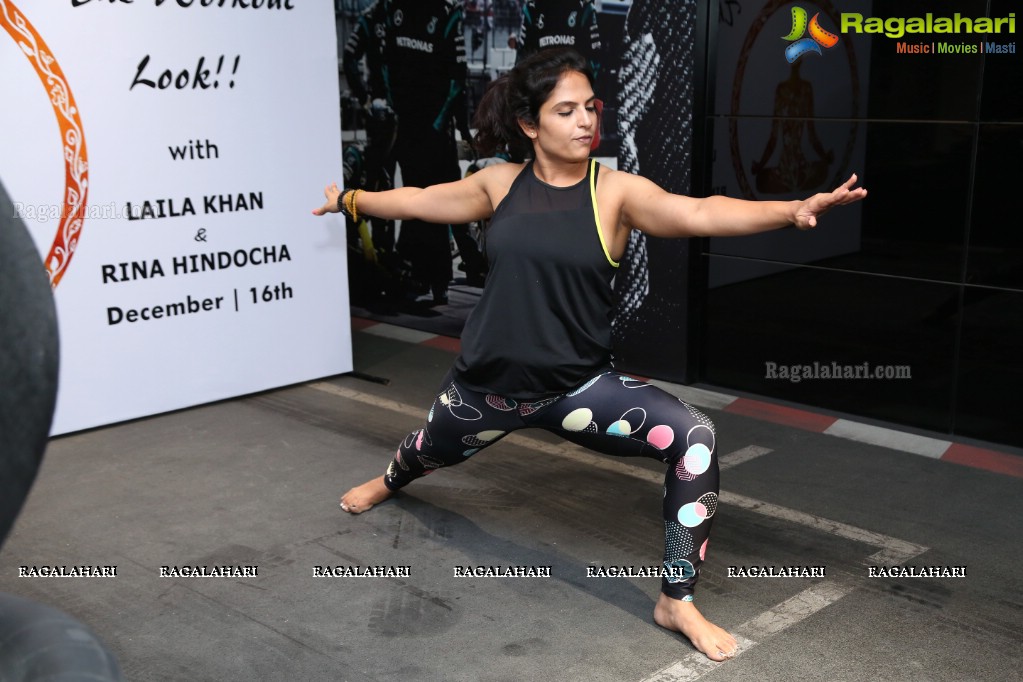 The Workout Look with Laila Khan and Rina Hindocha at Mahavir Motors, Hyderabad