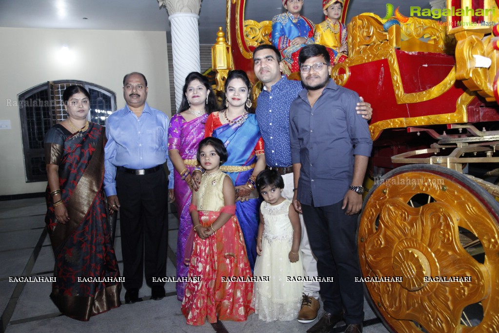 Grand Dhoti Ceremony of Vanga Tanush Reddy and Ayush Reddy at Vanga Ananth Reddy Gardens