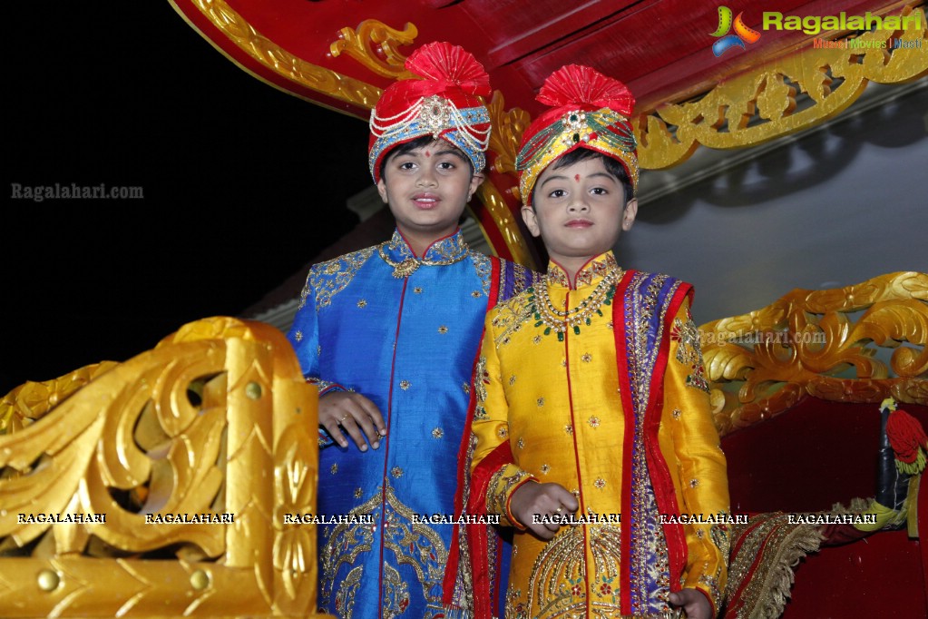 Grand Dhoti Ceremony of Vanga Tanush Reddy and Ayush Reddy at Vanga Ananth Reddy Gardens