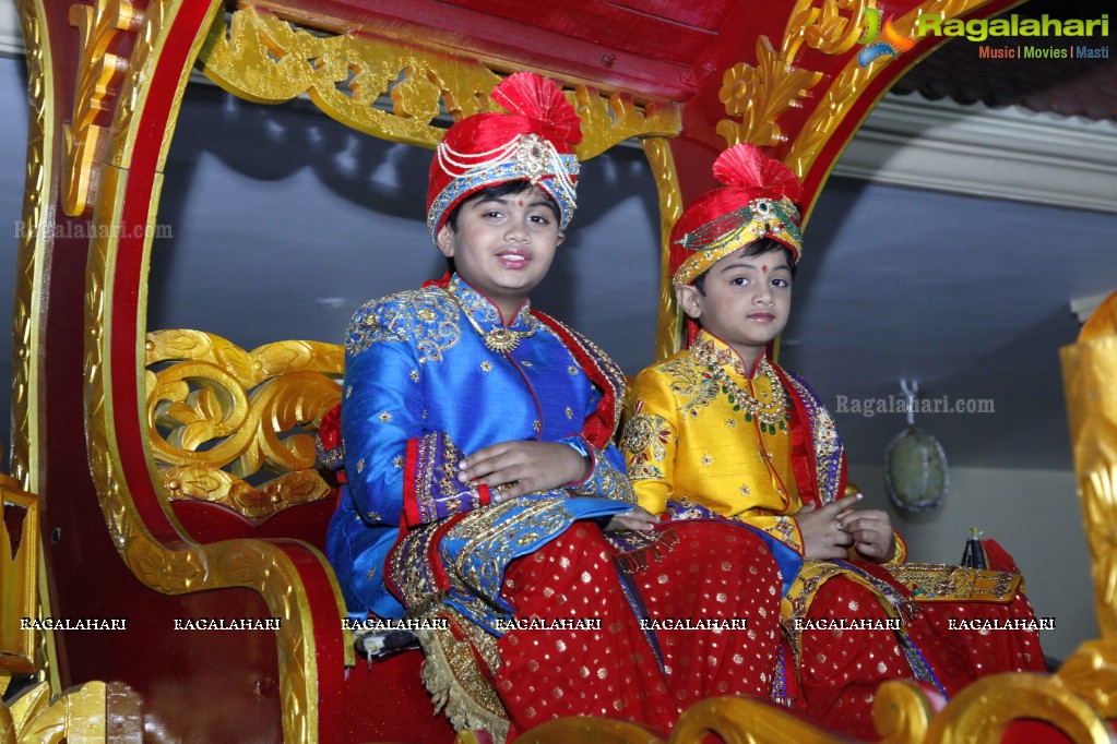 Grand Dhoti Ceremony of Vanga Tanush Reddy and Ayush Reddy at Vanga Ananth Reddy Gardens