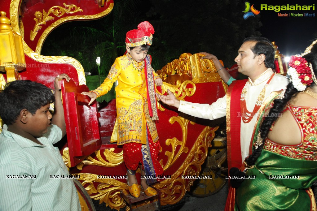 Grand Dhoti Ceremony of Vanga Tanush Reddy and Ayush Reddy at Vanga Ananth Reddy Gardens