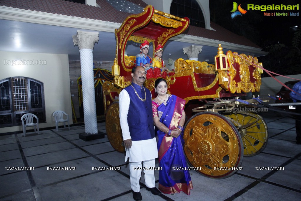Grand Dhoti Ceremony of Vanga Tanush Reddy and Ayush Reddy at Vanga Ananth Reddy Gardens