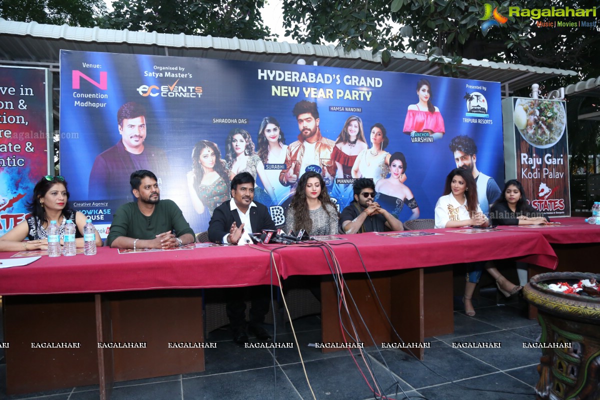 Revanth and Hamsa Nandini Unveil Bang Bang New Year Celebrations Poster @ Hotel 2 States in Jubilee Hills