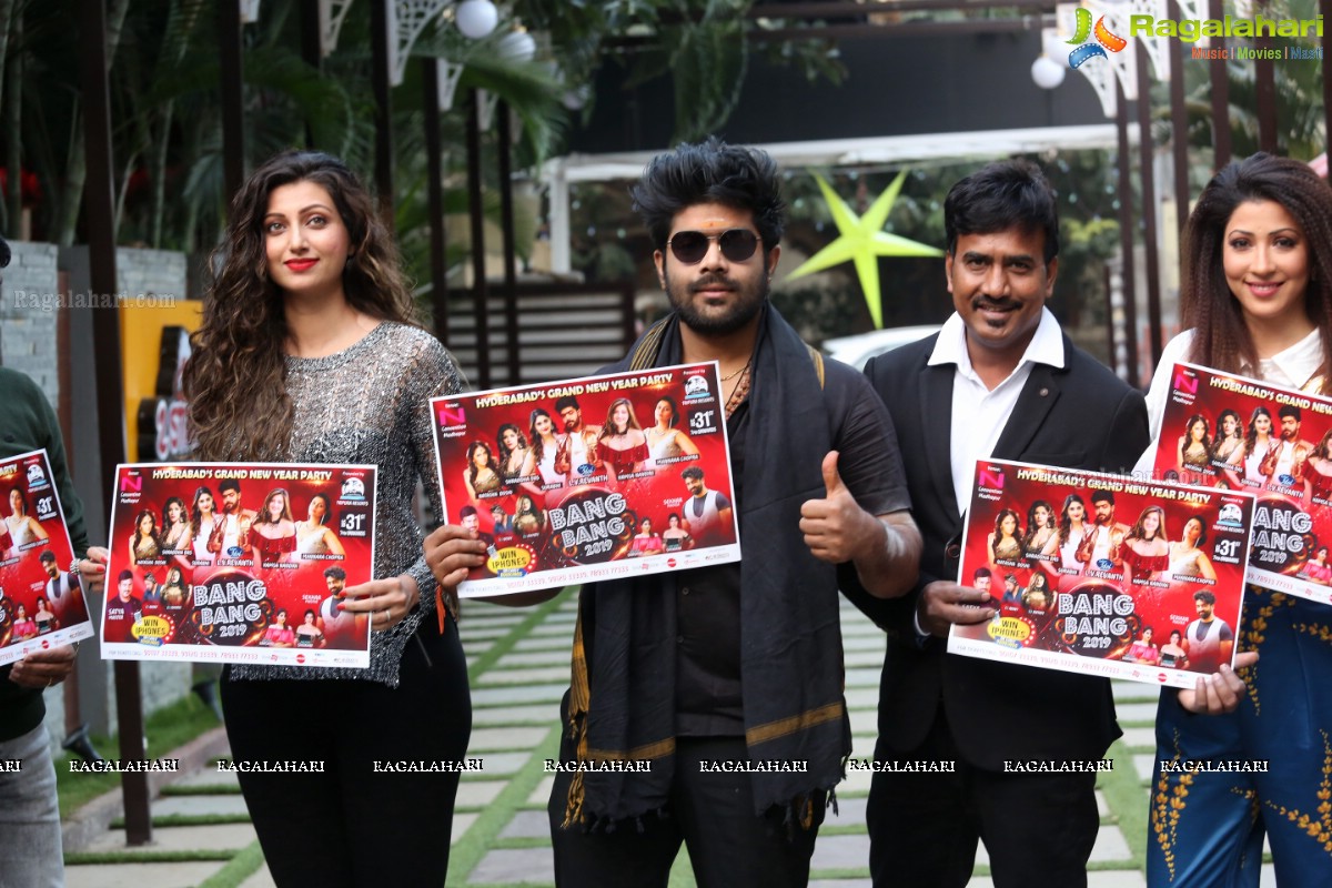 Revanth and Hamsa Nandini Unveil Bang Bang New Year Celebrations Poster @ Hotel 2 States in Jubilee Hills